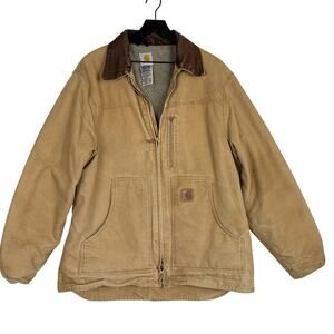 Carhartt Sandstone Ridge Coat Mens Fleece Lined Canvas Full Zip - L